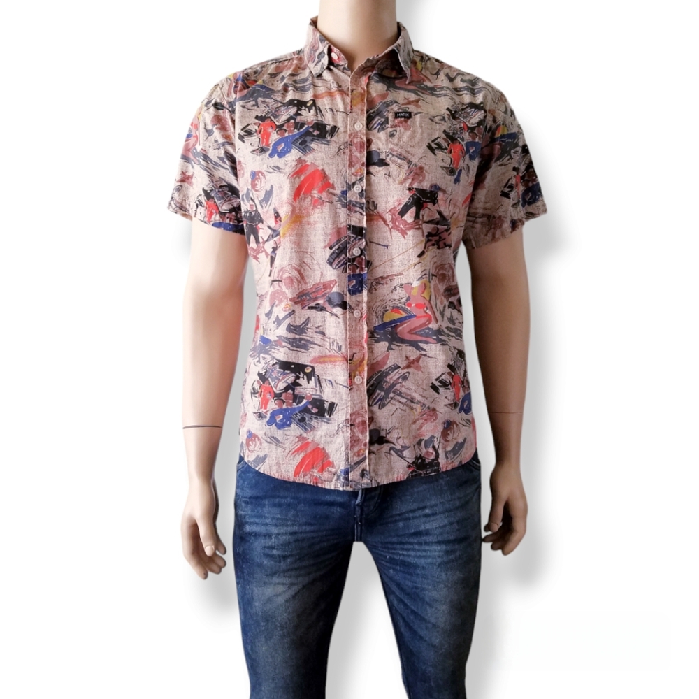Matix Abstract Retro Print Button Down Shirt - image 7